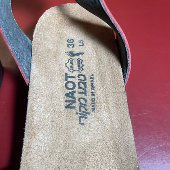 Naot Leather Ankle Strap Sandals Womens EU 36 US 5.5 Pink Israel Comfort Travel - Picture 4 of 14